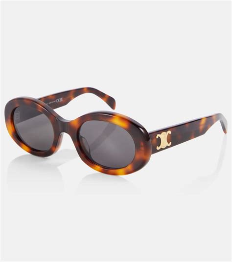 celine gold triomphe sunglasses|celine triomphe 01 oval sunglasses.